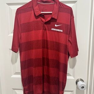 Nike Men's Red Striped Arkansas Razorbacks Polo